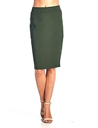 reneec. dama Bodycon sábana bajera ajustable elástica cintura falda de oficina Midi