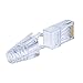 CableCreation RJ45 Connectors, 50-Pack Cat6 Connector, Cat6/Cat5 8P8C Modular Plug Ends with Relief Boots for Solid Wire and Standard Cable, Transparent