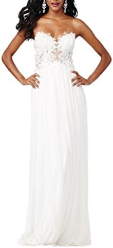 Winnie Bride Fascinating Lace Applqiques Long Bridal Dress for Wedding Prom Gown-26W-White