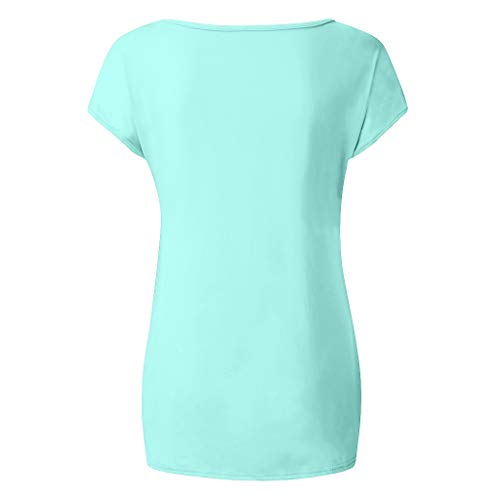 Women's Sexy Tops 2019,Women's Summer Short Sleeve Round Neck Solid T-Shirt Top Casual Blouse Under 10 Dollars Mint Green