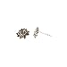 Small Lotus Flower Detailled Stud Earrings in Sterling Silver, 7582