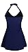 Aleumdr Women's Vintage Sailor Halter One Piece Navy Stars Printing XXL