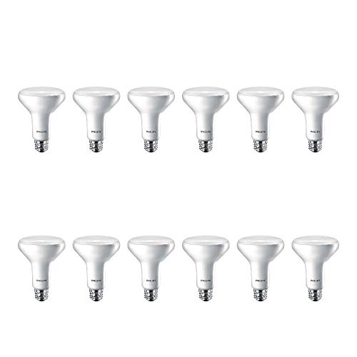 Philips LED 474312 BR30 Dimmable 650-Lumen, 2700-Kelvin, 11 (65-Watt Equivalent) Flood Light Bulb with E26 Medium Base, Soft White, 12-Pack, 12 Pack, 12 Count