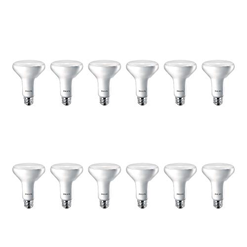 Philips LED 474312 BR30 Dimmable 650-Lumen, 2700-Kelvin, 11 (65-Watt Equivalent) Flood Light Bulb with E26 Medium Base, Soft White, 12-Pack, 12 Pack, 12 Count