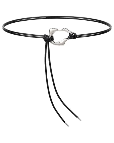 SANSTHS Knotted Waist Belt for Women, Rope Thin Belts for Dresses Pants and Coats, Black with Silver Buckle S at Amazon