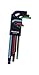 Bondhus 69499 Ball End L-Wrench Set w/ColorGuard Finish, 9 Piece, Multicolor, One Size