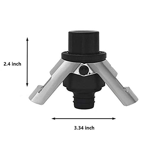 Champagne Stopper, Built-in Pressure Pump and Wing Lock for Sparkling Wine, Prosecco, Cava and Champagne, Keeping the Buzz in the Foam, By JSDOIN