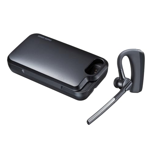サンワサプライ Bluetoothヘッドセット（充電ケース付き・デュアルマイクノイズキャンセル搭載） MM-BTMH74BK