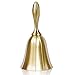 Metal Tea Hand Bell, Christmas Jingle Bell Gold Plated Hand hold Loud Call Service Bell Alarm (Gold)