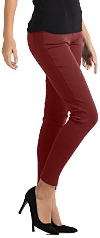 Control Fit Denim Leggings - Slimming Jeans Jeggings - Several Colors and Sizes - Premium Collection by NYFC (XL/2X, Burgundy)