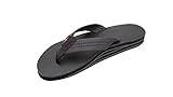 Rainbow Sandals Men's Double Layer Wide Strap, Classic Black, Large