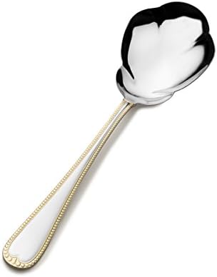 International Silver Salad Serving Spoon, 1-Piece, Gold Accent New Castle