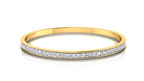 14k White/Yellow/Rose Gold 2mm Half Band Diamond Ring - 1/10 Cttw, G-H Color, Wedding/Anniversary