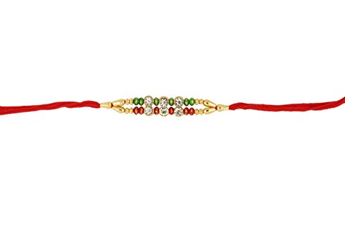 Premium Rakhi Thread for with Faux Diamond Stones for Brother