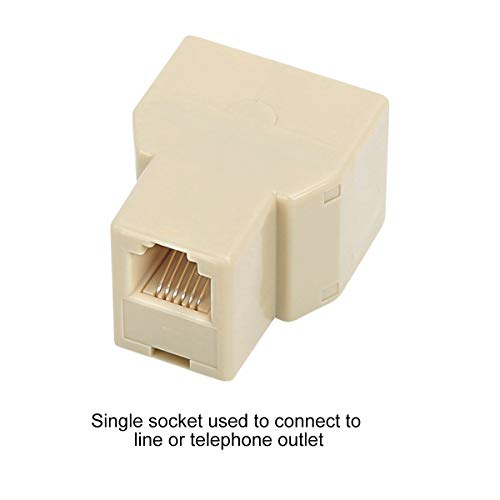 image for RJ12 6P6C 1 Female to 2 Female Telephone Line Splitters, Uvital Teleph