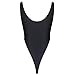 iEFiEL Womens One Piece High Cut Leotard Thong Bodysuit (Black)