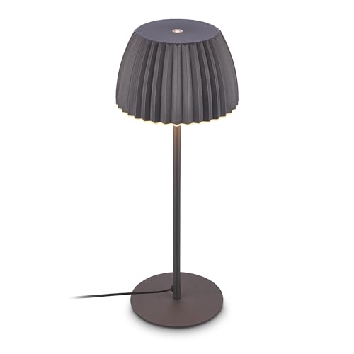 BRILONER - LED Nachttischlampe mit Touch, dimmbar, warmweiß, Lichtkante, Tischlampe, Lampe, Schreibtischlampe, Tischleuchte, Bürolampe, Leselampe Bett, Leselicht, 14,3x36 cm, Anthrazit