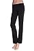 Slimming Rollover Bootleg Yoga Comfy Pants (Medium, Black)
