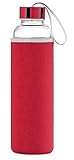 Swig Savvy Borosilicate Glass Water Bottle 20oz, with Durable Nylon Sleeve