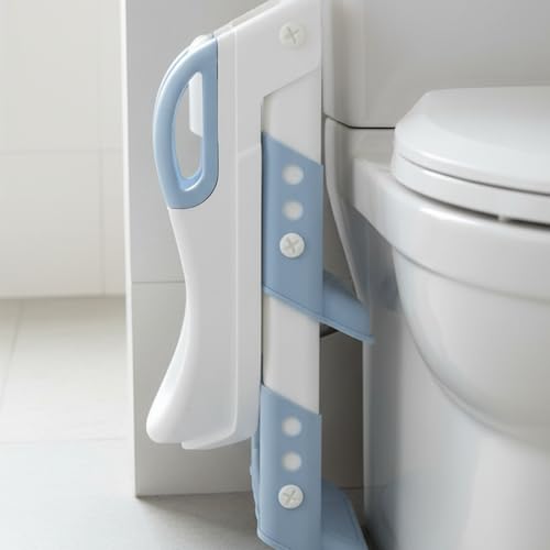 Troninho Redutor Infantil Assento com Escada OHANA BABY – Para Vaso Sanitário Redondo, Antiderrapante, Ideal para Crianças em Processo de Desfralde A partir de 18 Meses (Azul)