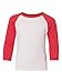Next Level Big Boy's 3/4-Sleeve Rib-Knit T-Shirt, M, Red / White