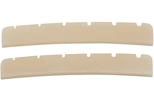 Dopro 2-Pack 9.5" Radius Curved Base Pure Bone Nut Pre-Slotted Bone Nut for Strat/Tele Guitars 43mm Length Unbleached