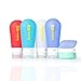 KAIROS-GO 6-Piece TSA Approved Travel Toiletry Bottles – Leakproof Silicone Refillable Containers with Toothbrush Holder & Cream/Pill Jar – Quart Size for Airplane Carry-On