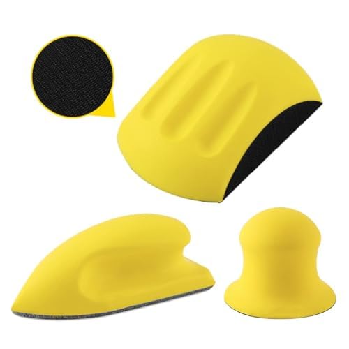 Hand Sanding Pad Block,Zliger 3 pcs Hook and Loop Hand Sanding Pad Block Hand Sanding Pad Blocks Hand Polishing Block with Hook and Loop Disc Hand Sanding Block