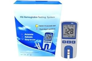 Digital HB Hemoglobin testing meter with 50 test strips - fast & accurate anemia screening home use hemoglobin tester (withou