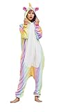 OLadydress Unisex Unicorn Costumes Pyjamas, Adult Women Men Animal Cosplay Onesie (S, Colored)