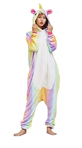 OLadydress Unisex Unicorn Costumes Pyjamas, Adult Women Men Animal Cosplay Onesie (S, Colored)