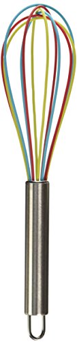 ExcelSteel Tricolor Silicone Whisk, 10-Inch