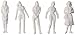 Wee Scapes Architectural Model White Styrene Figurines Human Females 1.5 inch. Pack of 5