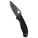 Spyderco Tenacious Folding Knife - Black G-10 Handle with PlainEdge, Full-Flat Grind, 8Cr13MoV Steel Black Blade and LinerLock - C122GBBKP