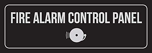 New Great Black Background with Silver Font Fire Alarm Control Panel Wall Sign 3x9 Inch for Outdoor & Indoor 4 Pack - Thumbnail 2