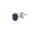 Sterling Silver 5mm Bezel-set Martini Purple European Crystals Stud Earrings for Women