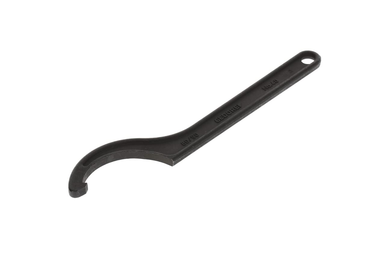 GEDORE 6334960 Hook spanner with lug, for Slotted nuts, AF 80-90 mm, Tip dia. 5 mm, Ratchet spanner, 40 80-90