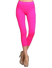 Leggings sin costuras con corte capri de color neón.