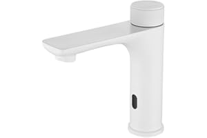 Smart Brushed Gold Brass Bathroom Sink Faucet Touchless Sensor Basin Faucet Hot Cold Water Mixer Tap Battery Power Single Hol