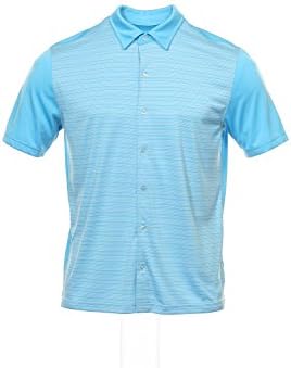 John Ashford Stripe Woven Two-Tone Shirt Mens Button-Front Blue 2XL