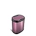 NINESTARS DZT-12-13P Automatic Touchless Infrared Motion Sensor Trash Can, 3 Gal 12L, (Oval, Black/Purple Lid)