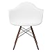Poly and Bark Vortex Arm Chair Walnut Leg, White, Set of 2