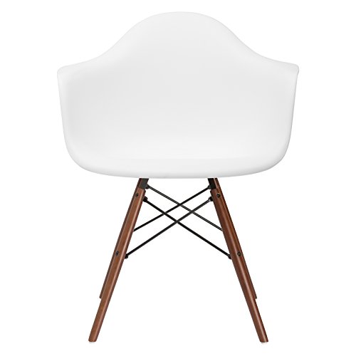 Poly and Bark Vortex Arm Chair Walnut Leg, White