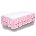 TILLYOU Crib Skirt Dust Ruffle Double Layer, Microfiber Nursery Crib Toddler Bedding Skirts for Baby Girls, 14