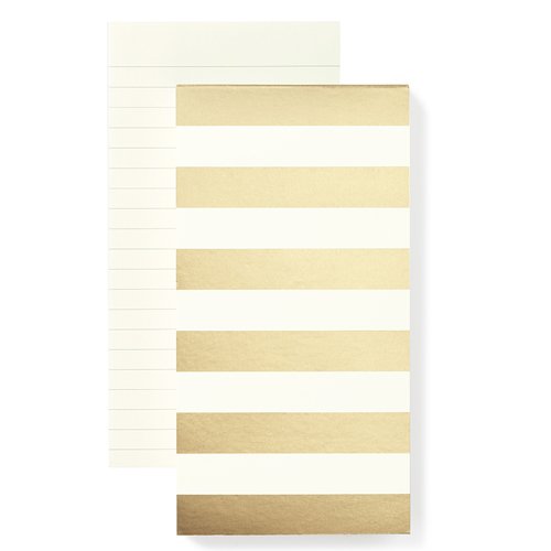 Kate spade new york large notepad - gold stripe