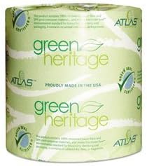 Green Heritage 125 4.5" Length x 3.8" Width, 1-Ply Bathroom Tissue (Case of 96 Rolls, 1000 per Roll)