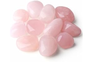 YATOJUZI 1LB Rose Quartz Tumbled Polished Natural Crystals Stones Bulk Crystal Gemstones Wholesale for Tumbling Cabbing Energy Balancing Reiki Crystal Decoration Meditation Therapy Gifts