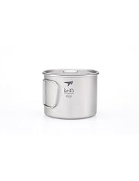 Keith Titanium single wall Taza con mango plegabl