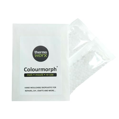 Thermoworx Colourmorph. Hand mouldable multi-use thermoplastic. Melt, Mould and Reuse. (White)