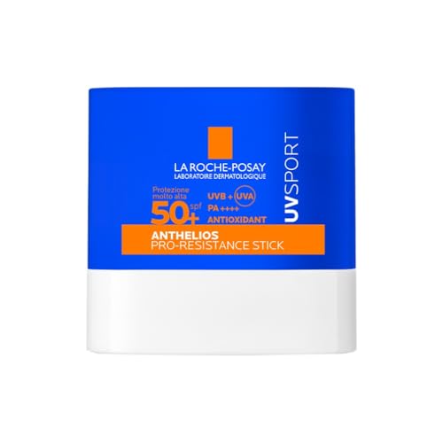 La Roche Posay Anthelios UVSport, Pro-Resistance Stick SPF50+, Per Tutti i Tipi di Pelle, Alta Protezione dai Raggi UV, Resistente al Sudore e All'Acqua, Adatto allo Sport, Con Mexoryl 400, 10ml